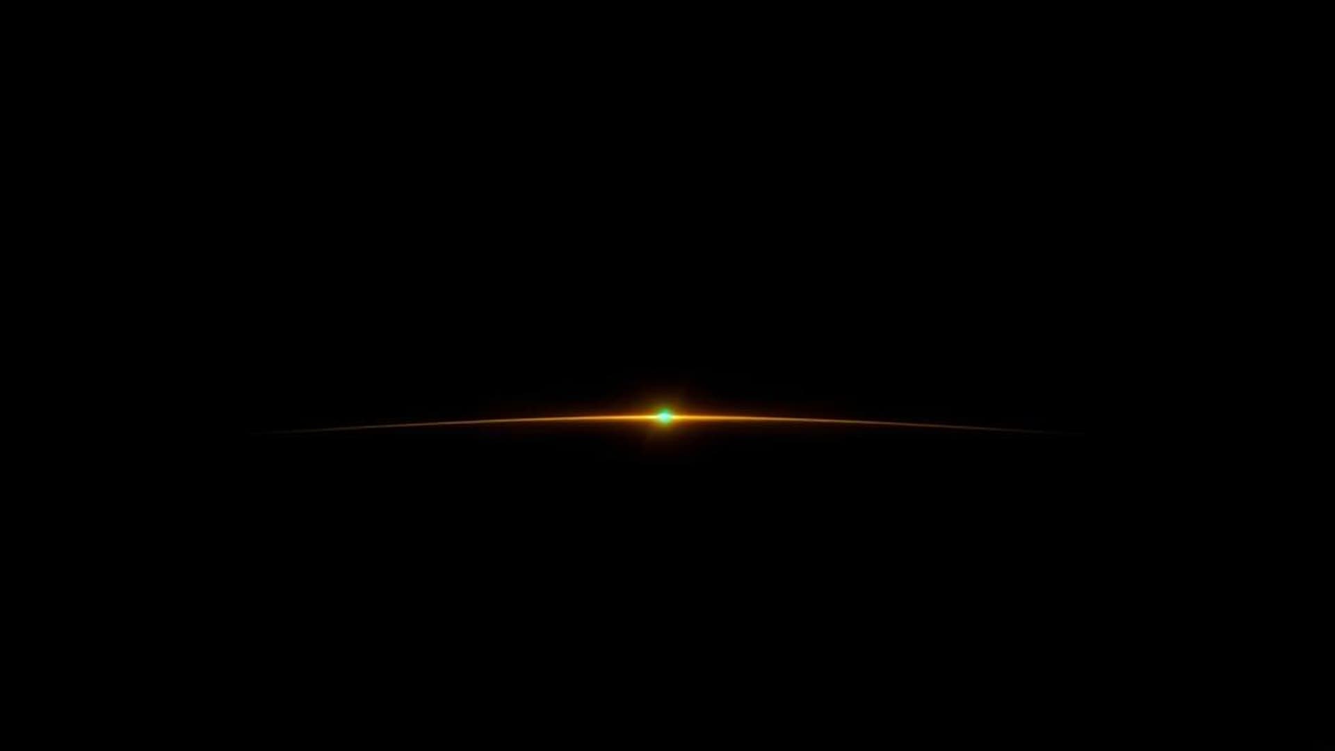 A golden horizon line with a teal star at the vanishing point, a path converging into the distance